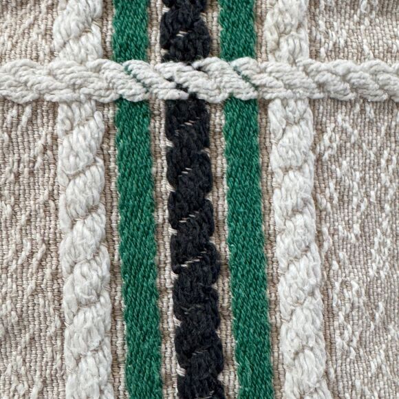 Vintage Bates Woven Plaid Bedspread USA Made Green Black Mid Century 96x84" - Picture 3 of 7